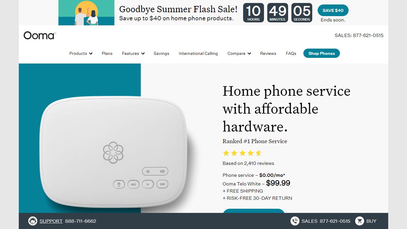 Free Home Phone Service $0/mo. Ranked #1 Phone Service - Ooma